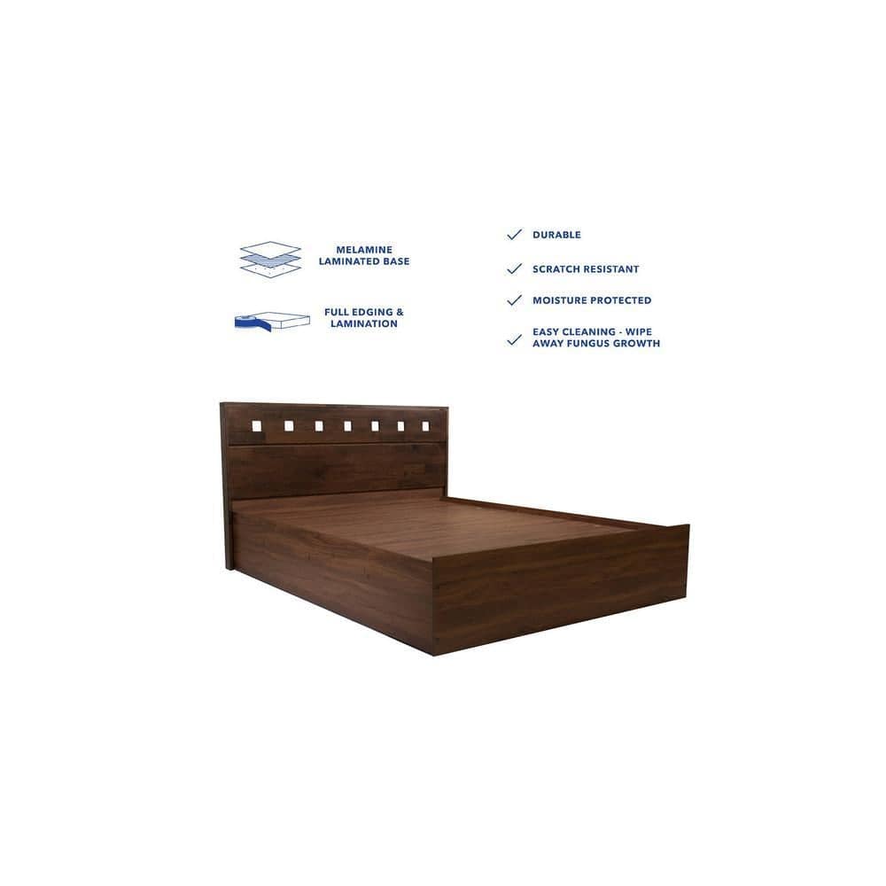 Erinnyes Solidwood Headbord With Box Storage Queen Bed