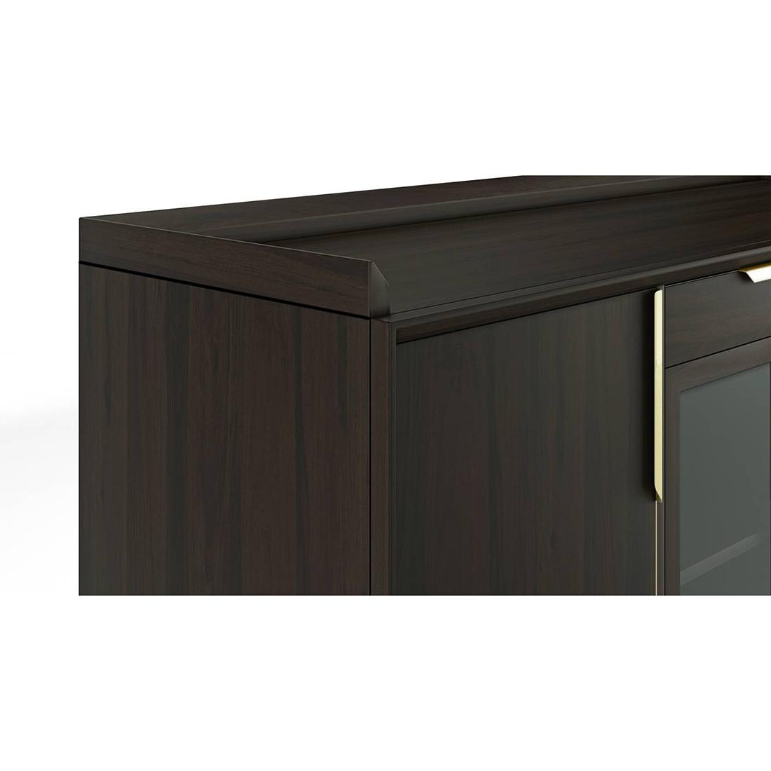 Taarkashi Solid Wood Bar Cabinet in American Walnut Finish
