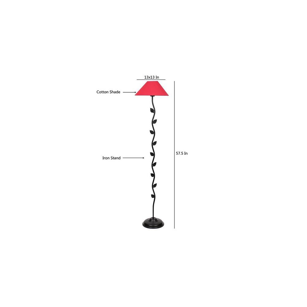 Brighley Black Cotton Shade Floor Lamp