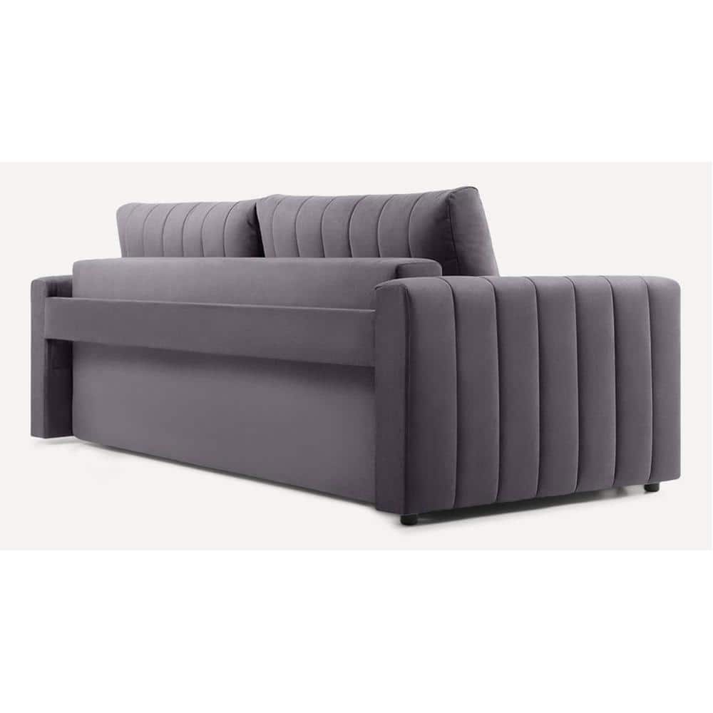 Beliss 3 Pull Out Sofa Cum Bed with storage In Grey Colour