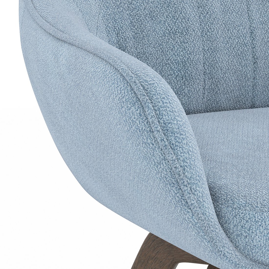 Wella Swivel Solid Wood Dining Chair Set of 2 in Blue Fabric