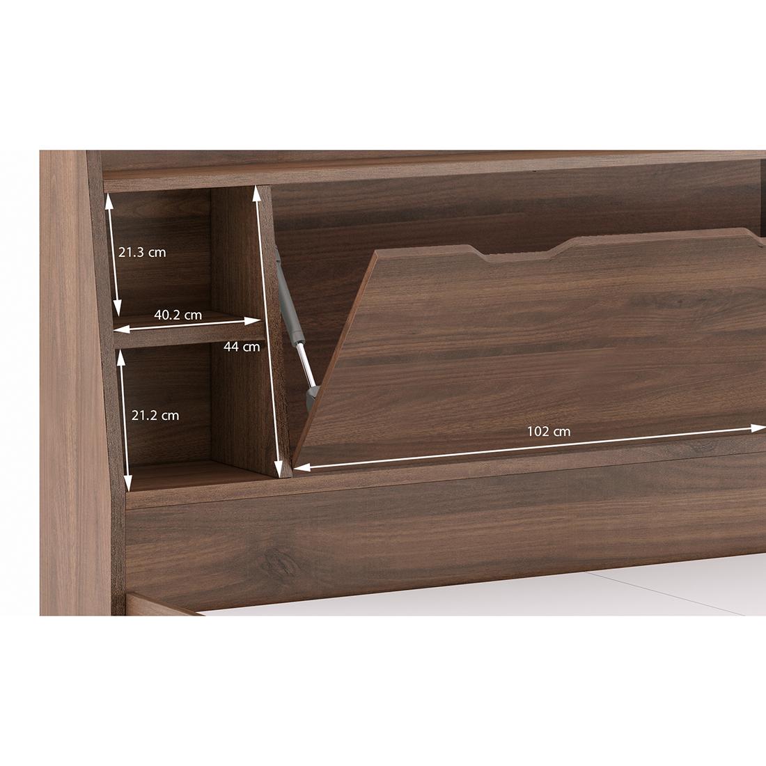 Scott King Size Box Storage Bed in Classic Walnut Finish