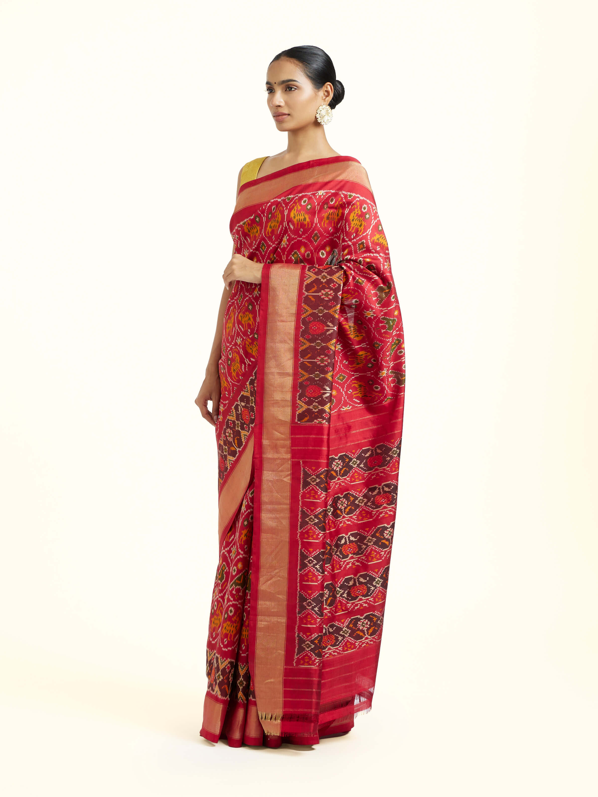 Mulberry Silk Pochampally Ikat Handloom Saree