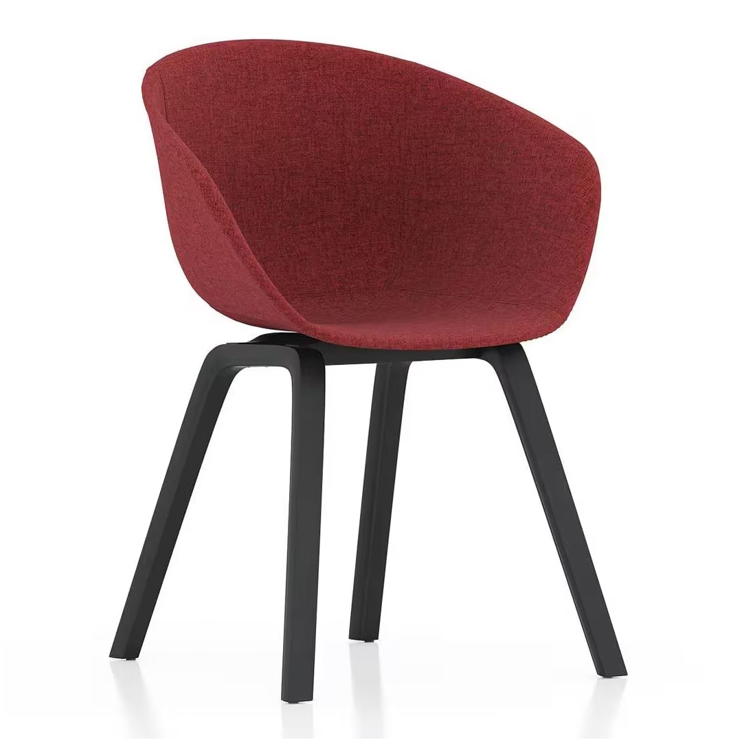 Poulain Fabric Accent Chair In Red Colour