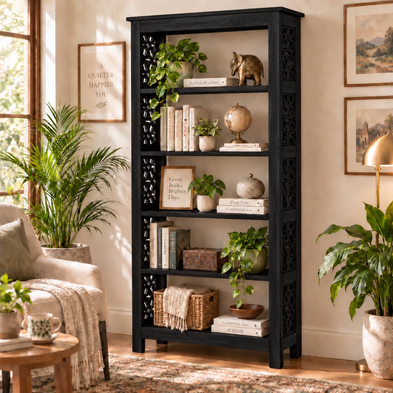 Arcade Sheesham Wood Book Shelves  In Walnut  Finish