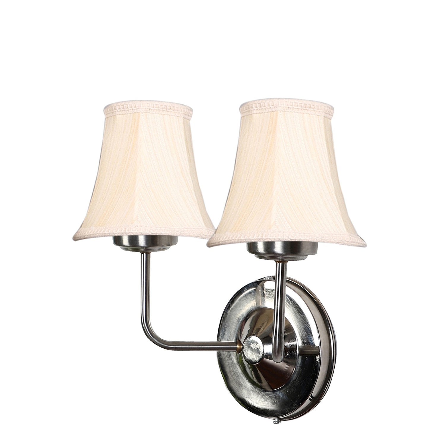 Devansh Dual Steel Metal  Wallmounted Lamp With Cotton Off-White Shade