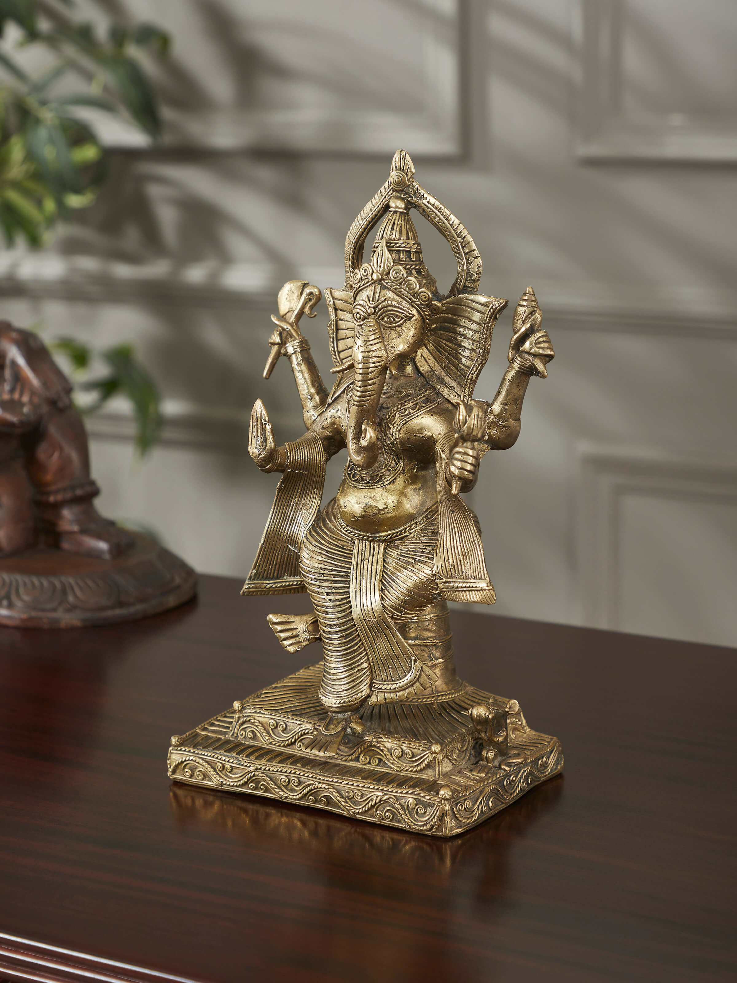 Lifestyle view of Dhokra Brass Ganesha Idol