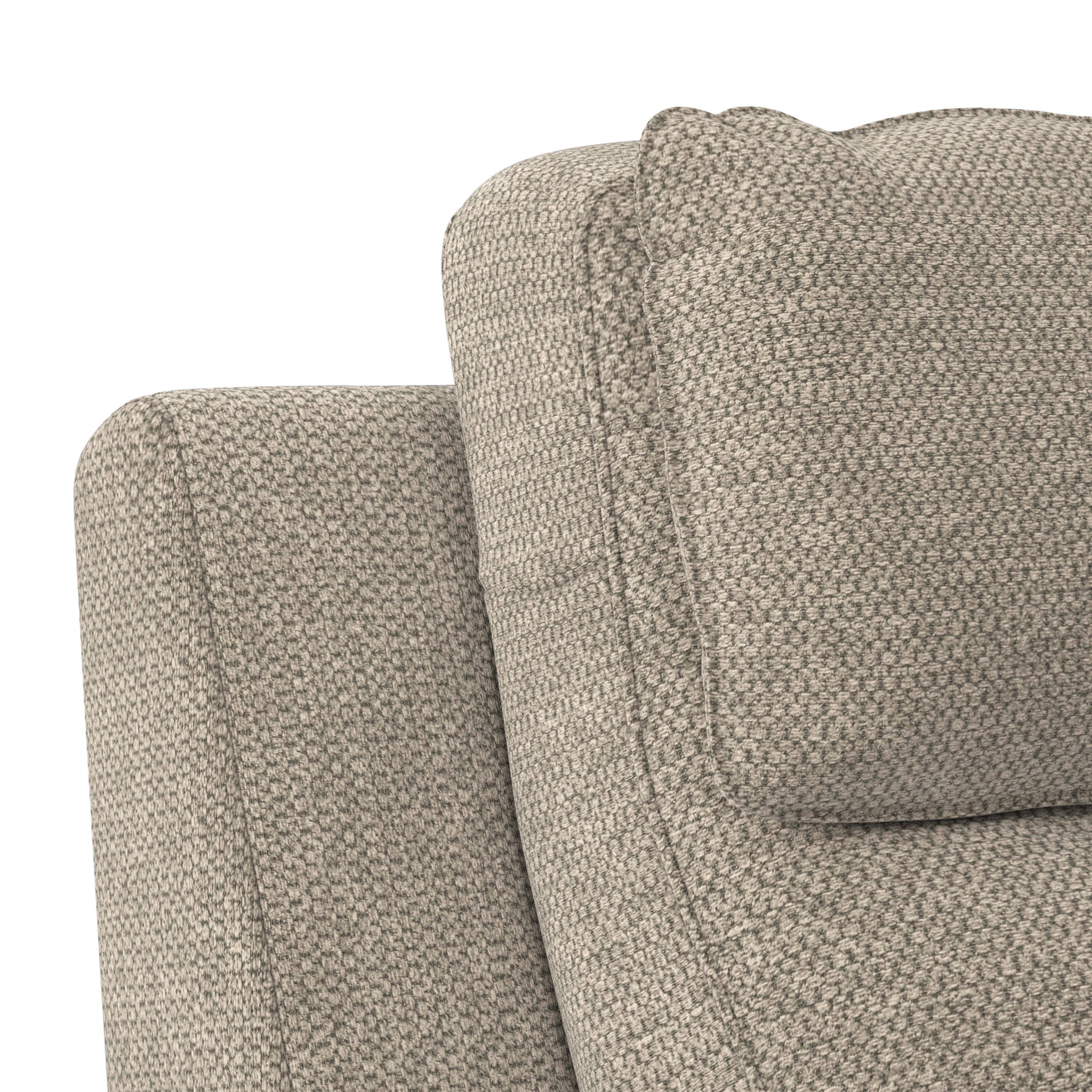 Emila 1 Seater Fabric Sofa In Fossil Weave Colour