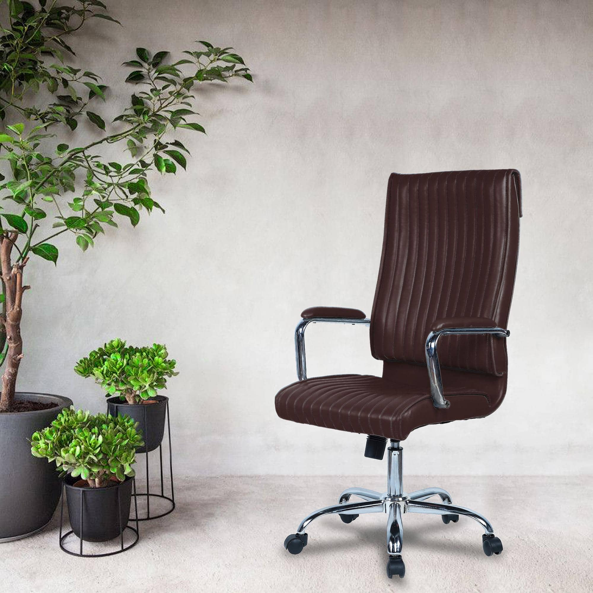 Leanoxa High Back Executive Chair in Brown Colour