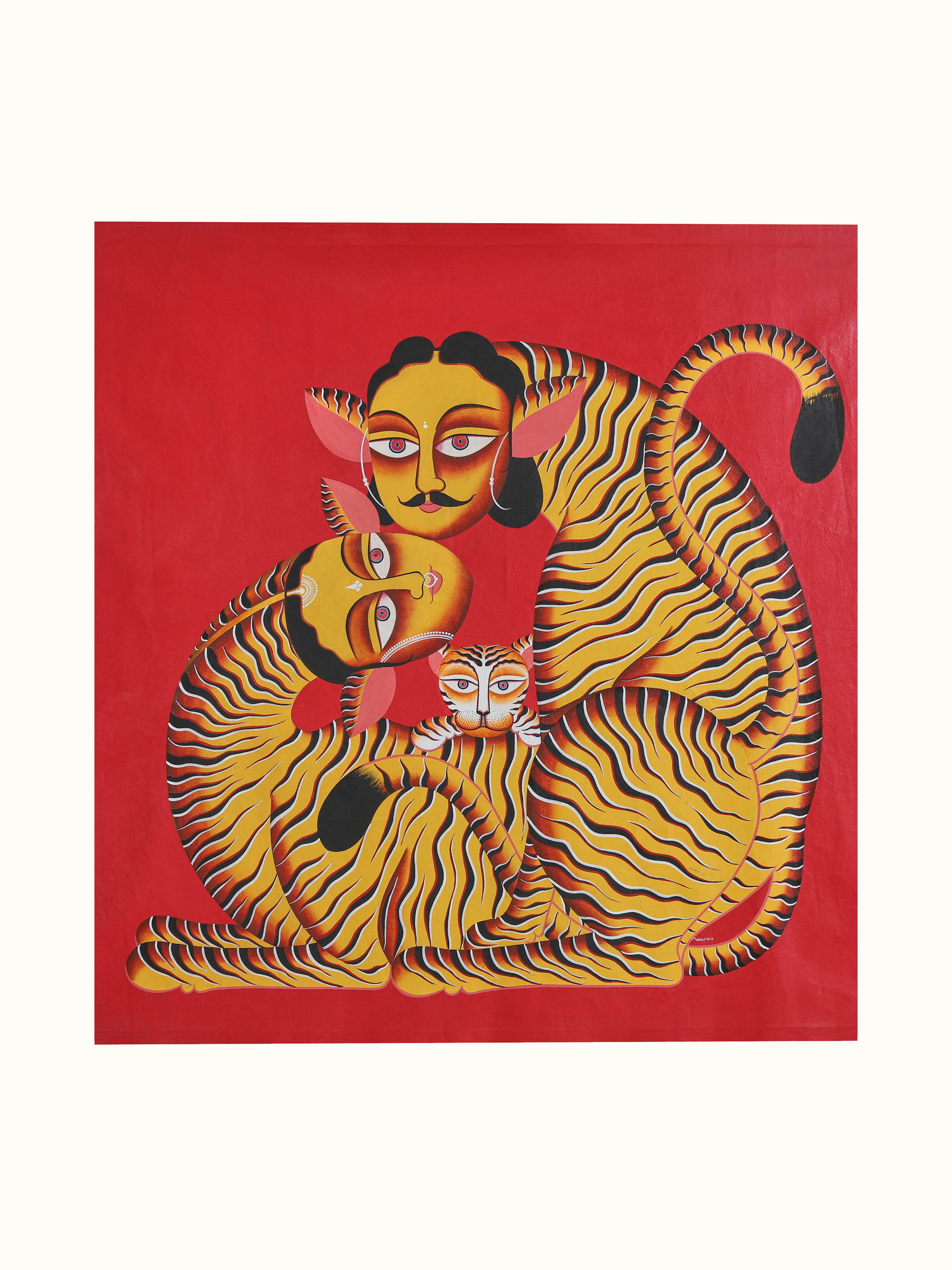 Tiger Couple Kalighat Painting