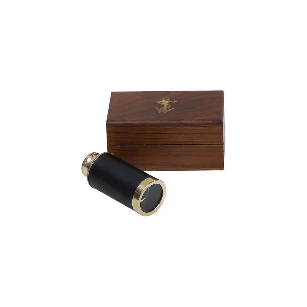 6In Leather Telesocpe With Wooden Anchor Box