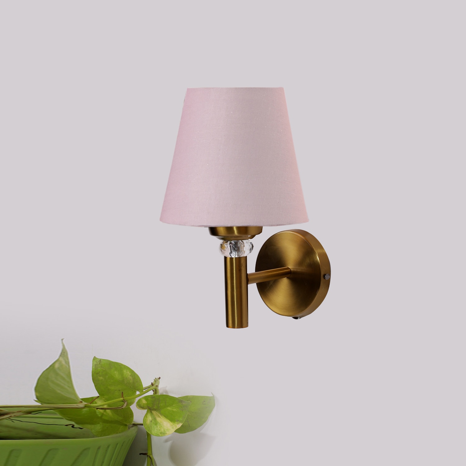 Devansh Metal Electric Wall Light in Gold Colour with Grey Shade Count of 1 Light - Devansh