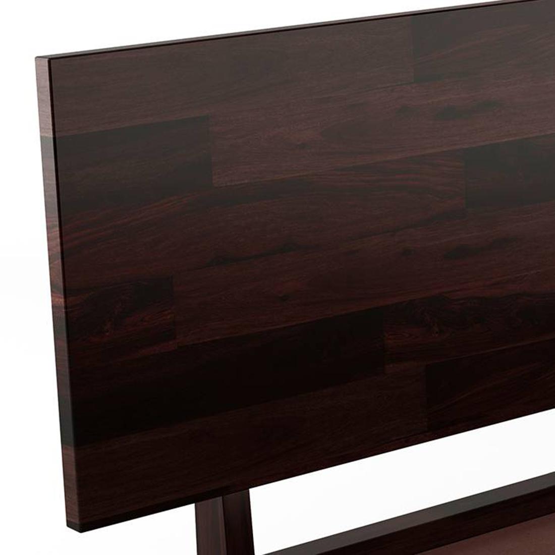 Boston Solid Wood Compact Queen Size Bed In Mahogany Finish