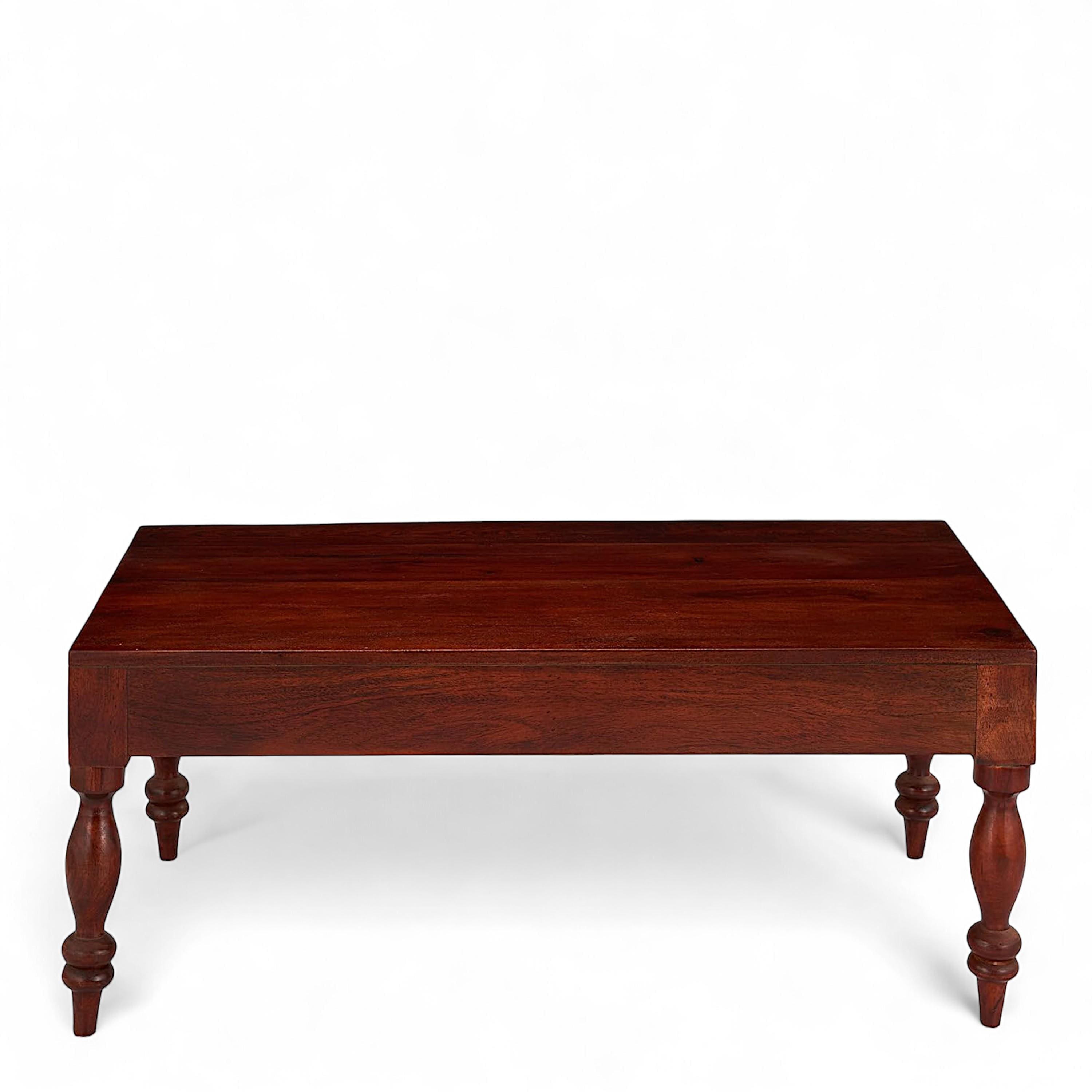 Hudson Sheesham Wood Traditional Rectangle Coffee Table In Honey Finish