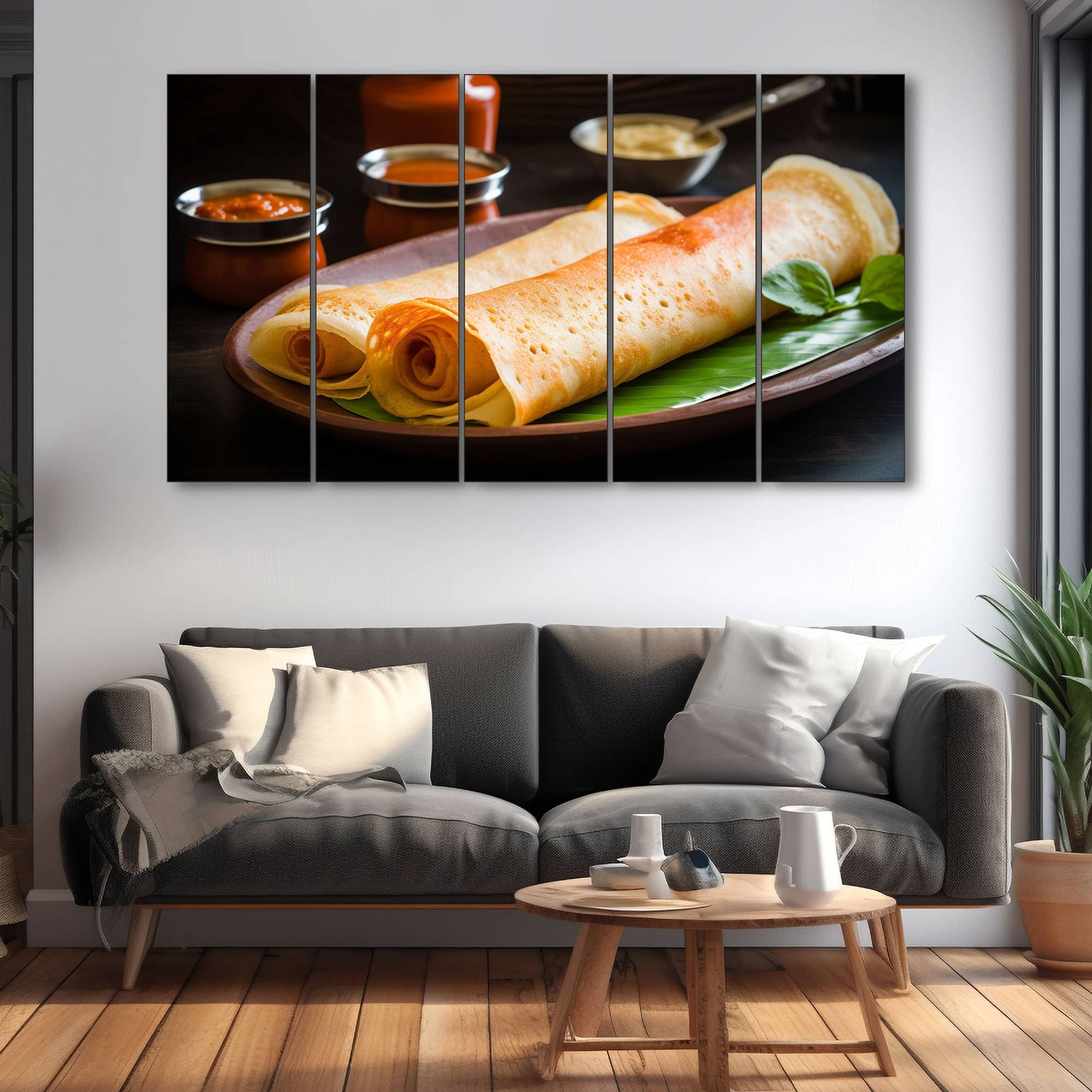 The Castle Decor Dosa Art Wall Painting Wooden Framed 27x48 Inch - The Castle Decor