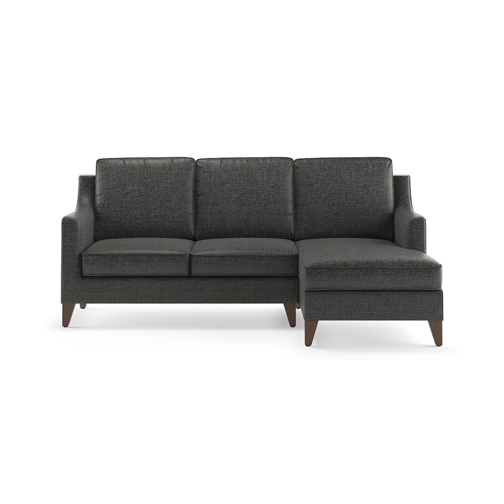 Abbey Sectional Sofa (Colour : Steel, Cushion : Soft, Seater : Right Aligned 2 Seater + Right Aligned Chaise) - Urban Ladder