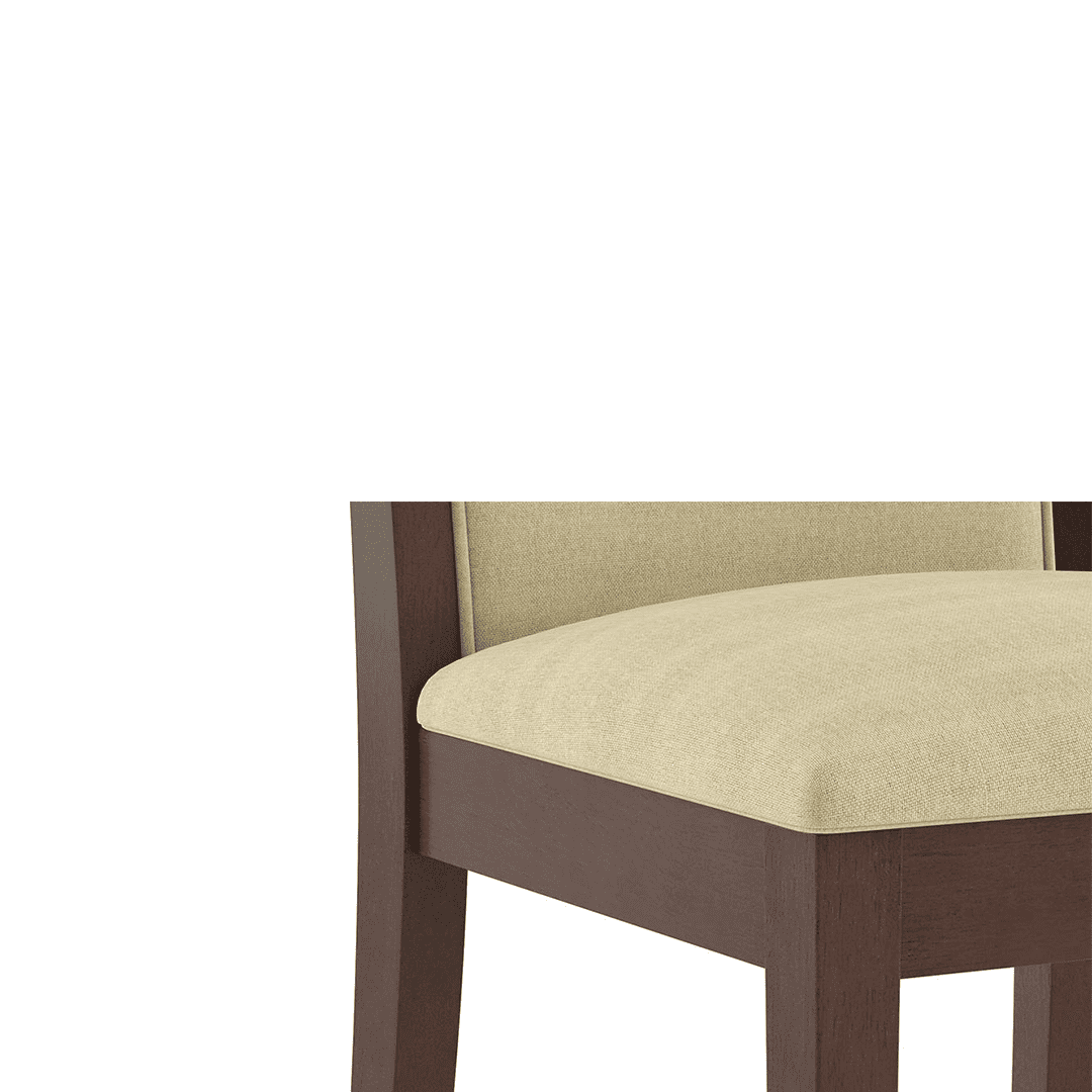 Dalla Solid Wood Dining Chair Set Of 2 In Beige Colour