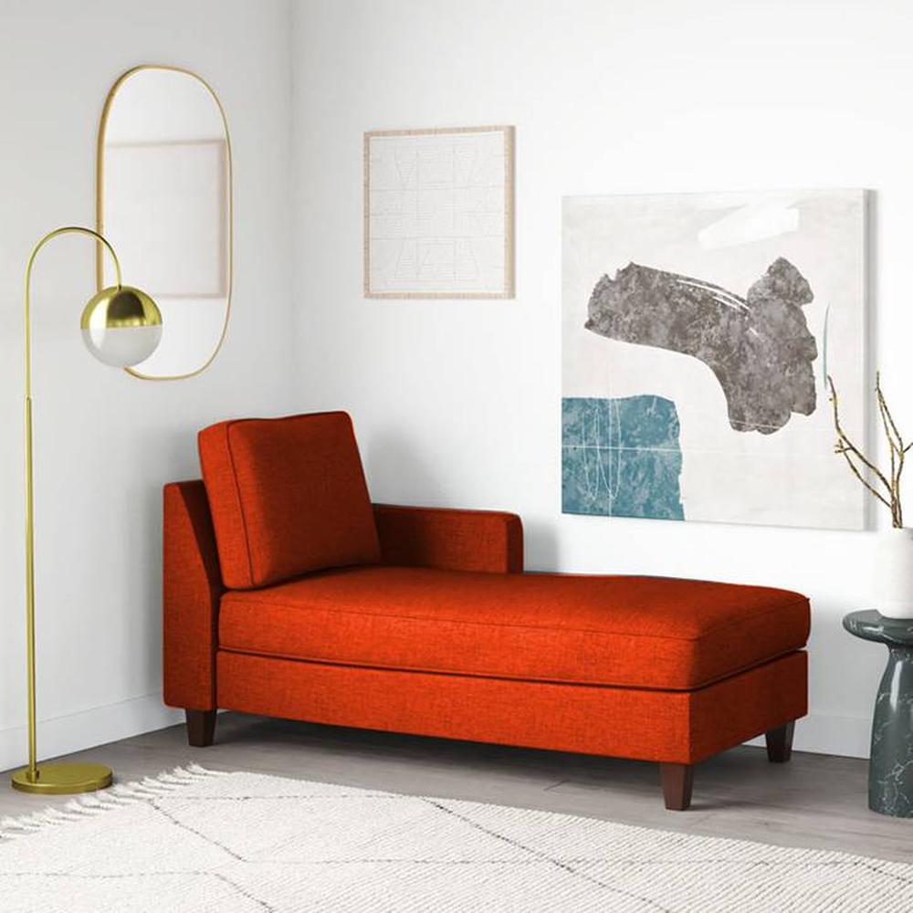 Bali Fabric Chaise Lounger in Orange Colour - Home Lifestylez