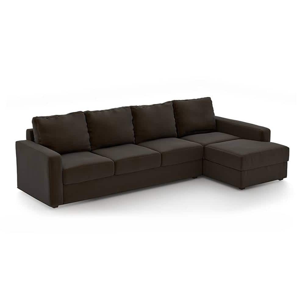 Apollo Compact Sofa (Colour : Chocolate, Cushion : Soft, Seating Capacity : Right Aligned 3 Seater + Right Aligned Chaise)