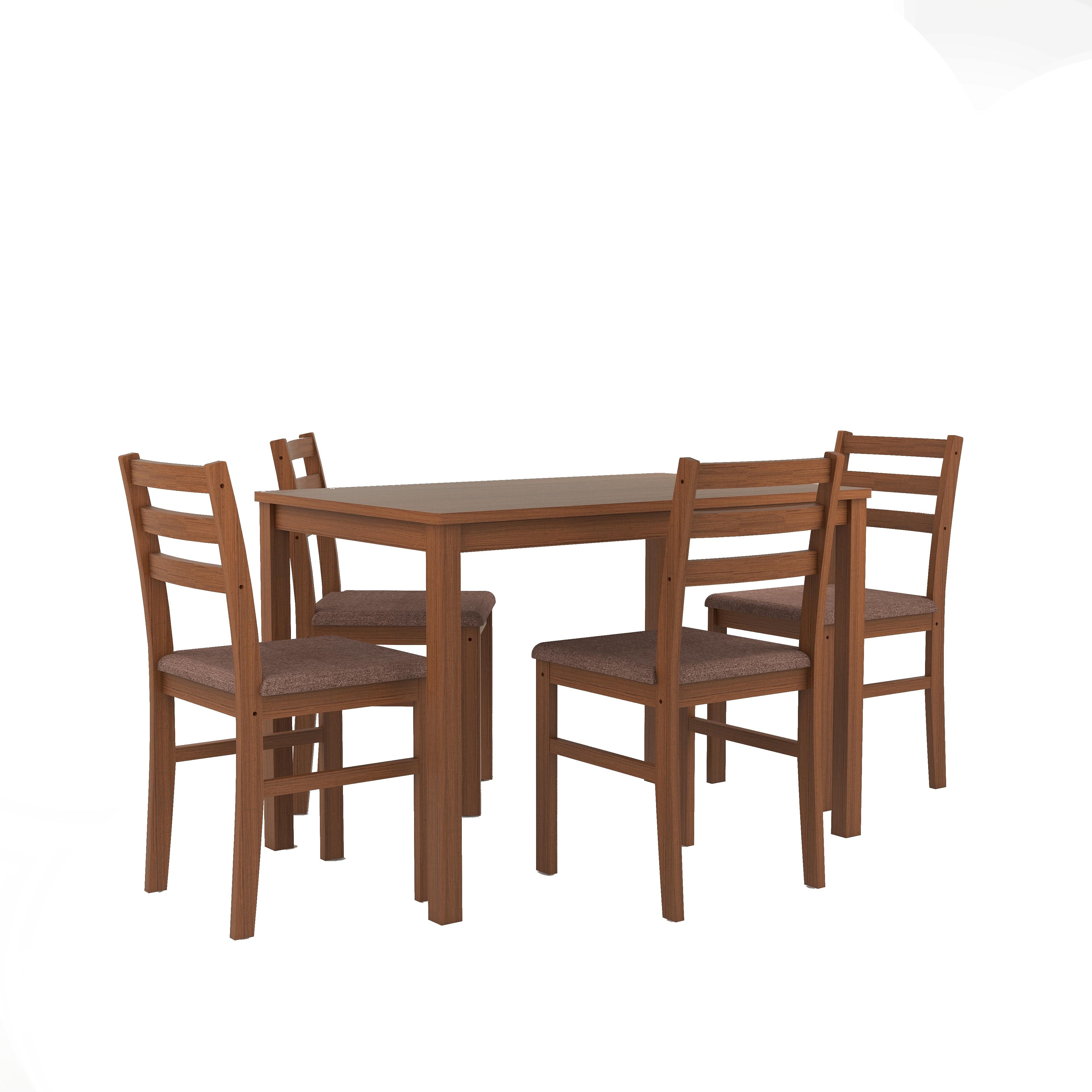 Seattle Starter Dining Set 1+4 (Rubberwood, Antique Oak Finish)