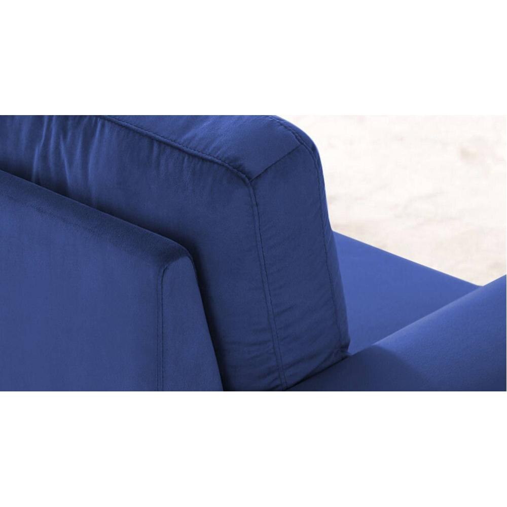 Solace Solid Wood Sofa cum Bed in Navy Blue