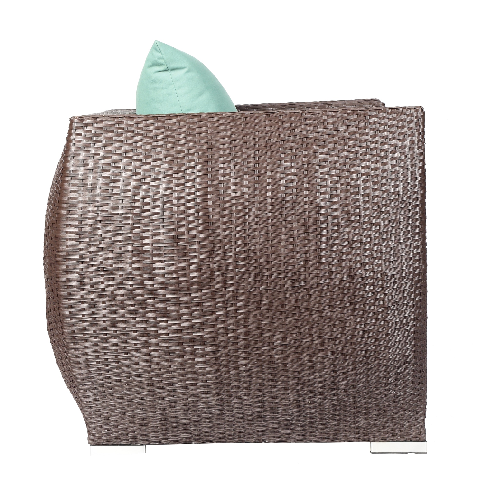 Nantes 3+1+1 Seater Wicker Sofa Set in Brown Colour