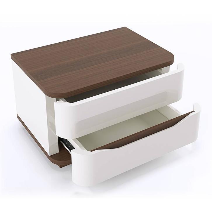 Baltoro Engineered Wood Bedside Table in White Finish