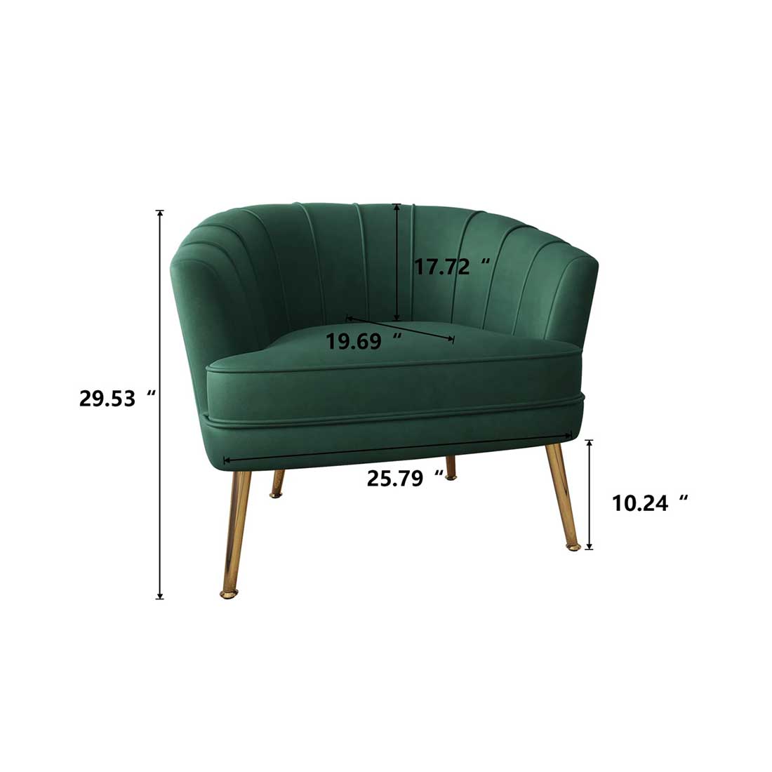 Carl Accent Chair in Green Colour