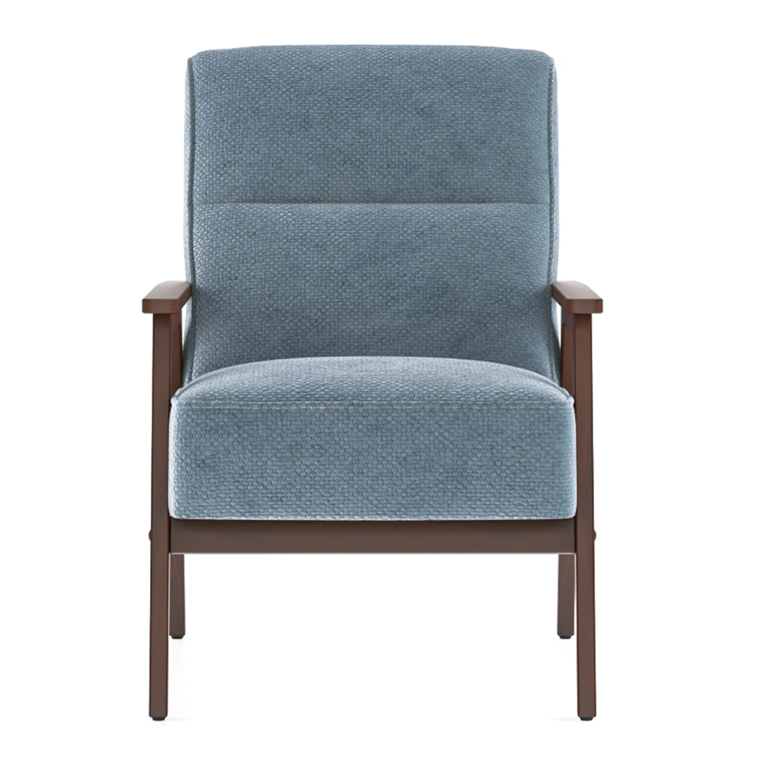 Logan 1 Seater Wooden Sofa in Blue Colour