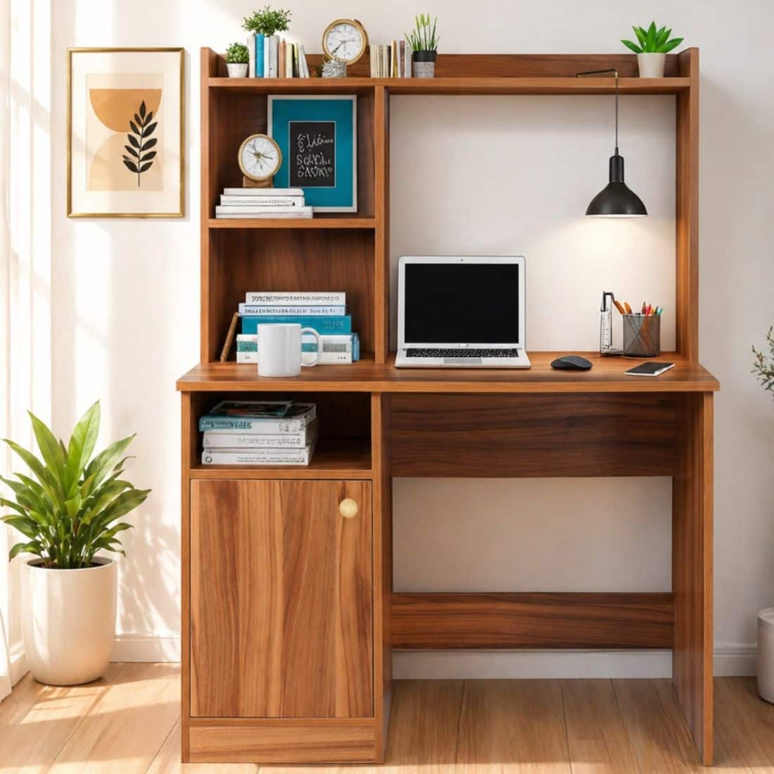 Spydercraft Indus Modern Study Table in Noce Lyon Finish - Spydercraft