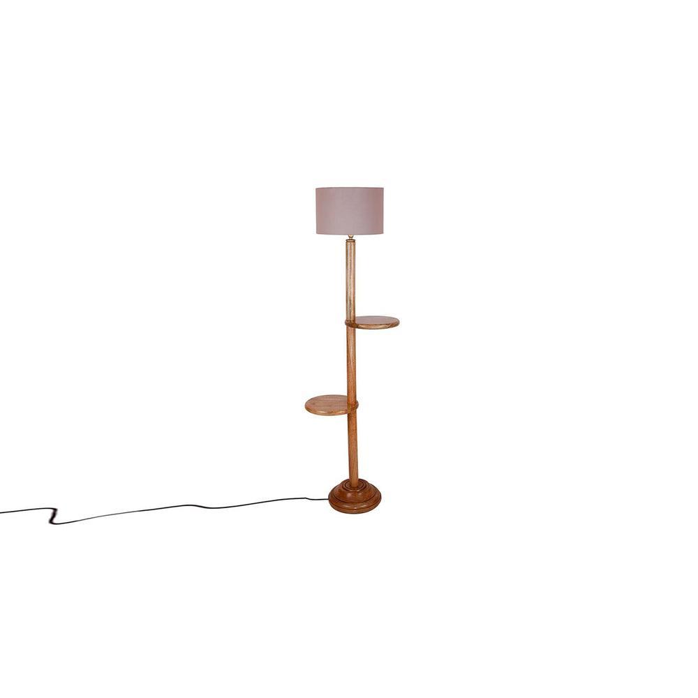 Hillary Grey Cotton Shade Floor Lamp