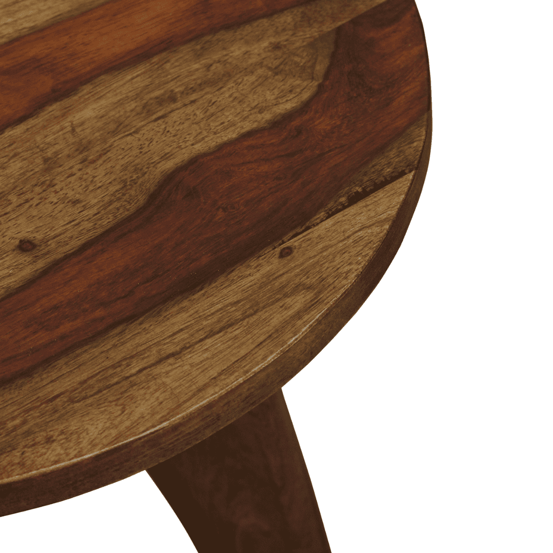 Crescent Solid Wood  Side Table Walnut Finish