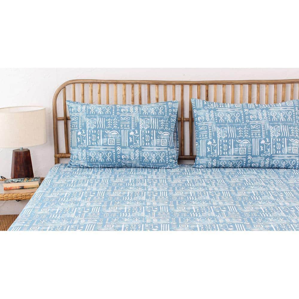 Gamathi King Bedsheet Set Light Blue