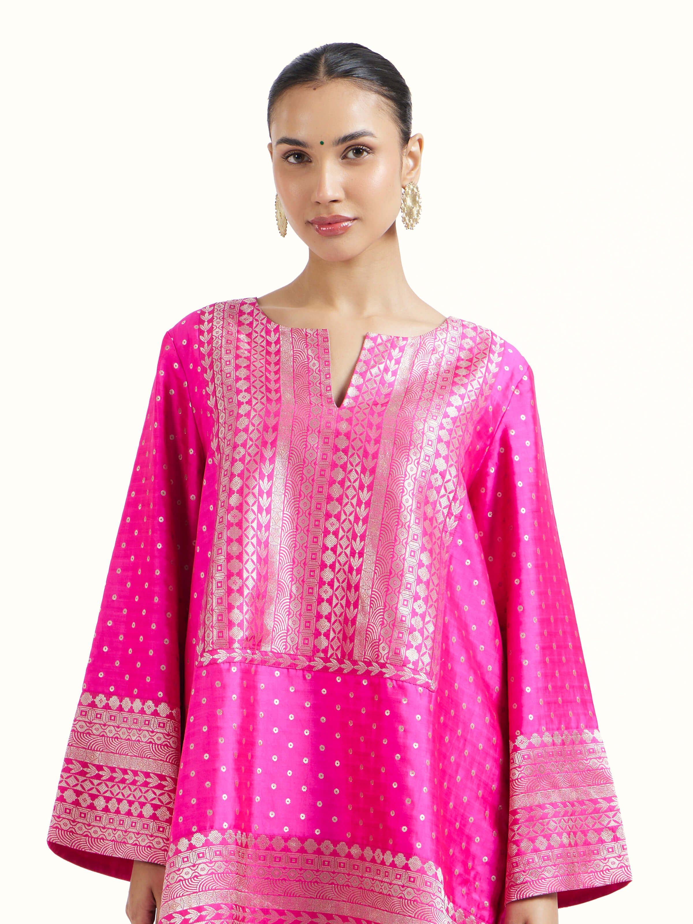 Pink Silk Banarasi Co-Ord Set