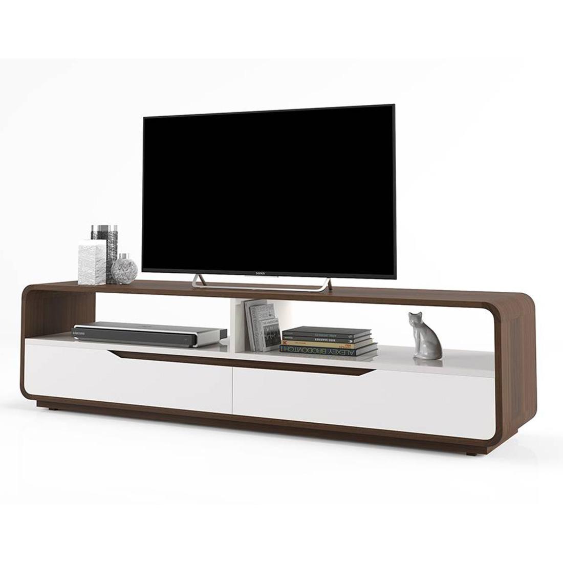 Baltoro Engineering Wood Free Standing TV Unit in White Finish