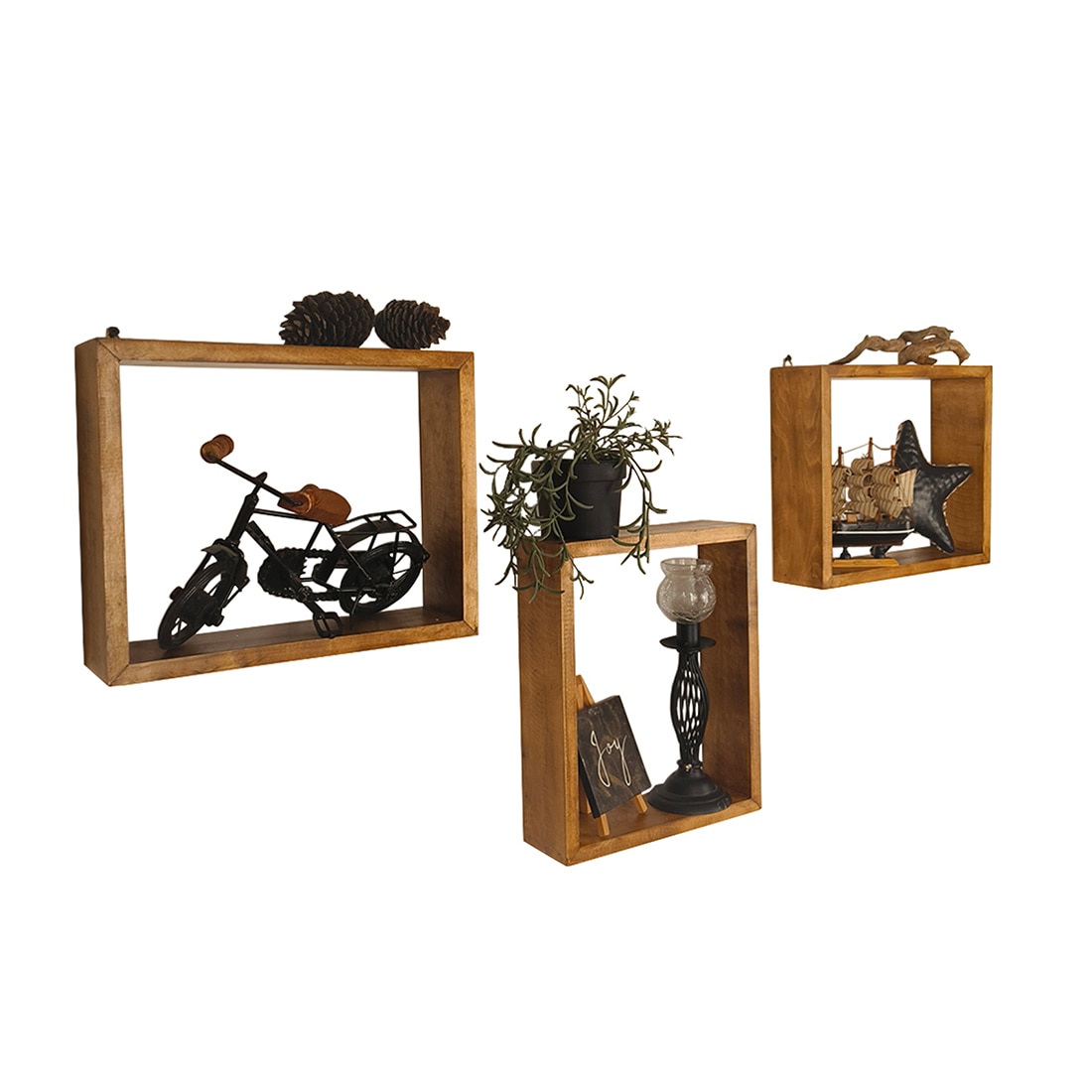 Arthur Iii Rectangular Shaped Set Of 3 Wooden Wall Shelves-image-35
