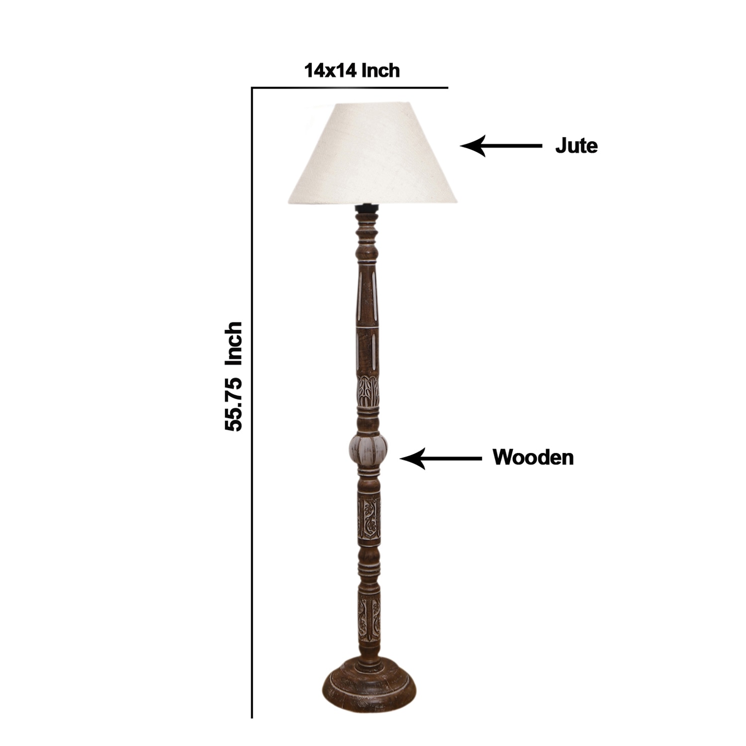 Devansh Wooden Floor Lamp