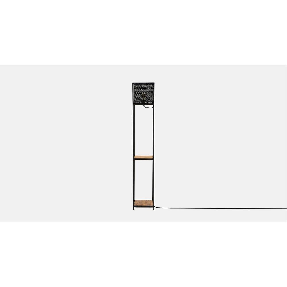 Ansen Black Floor Lamp With Black Metal Base