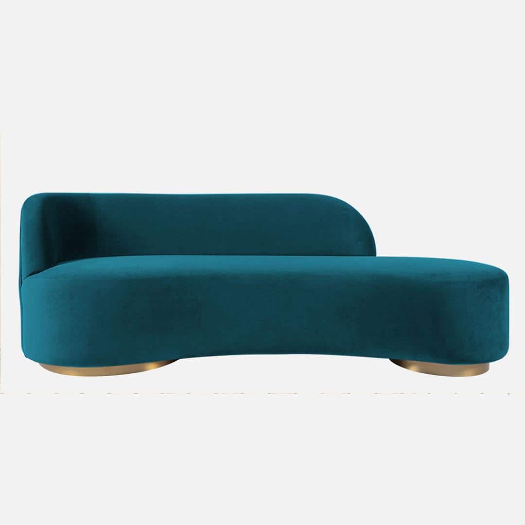 Maddox Velvet 3 Seater Sofa in T Blue Colour