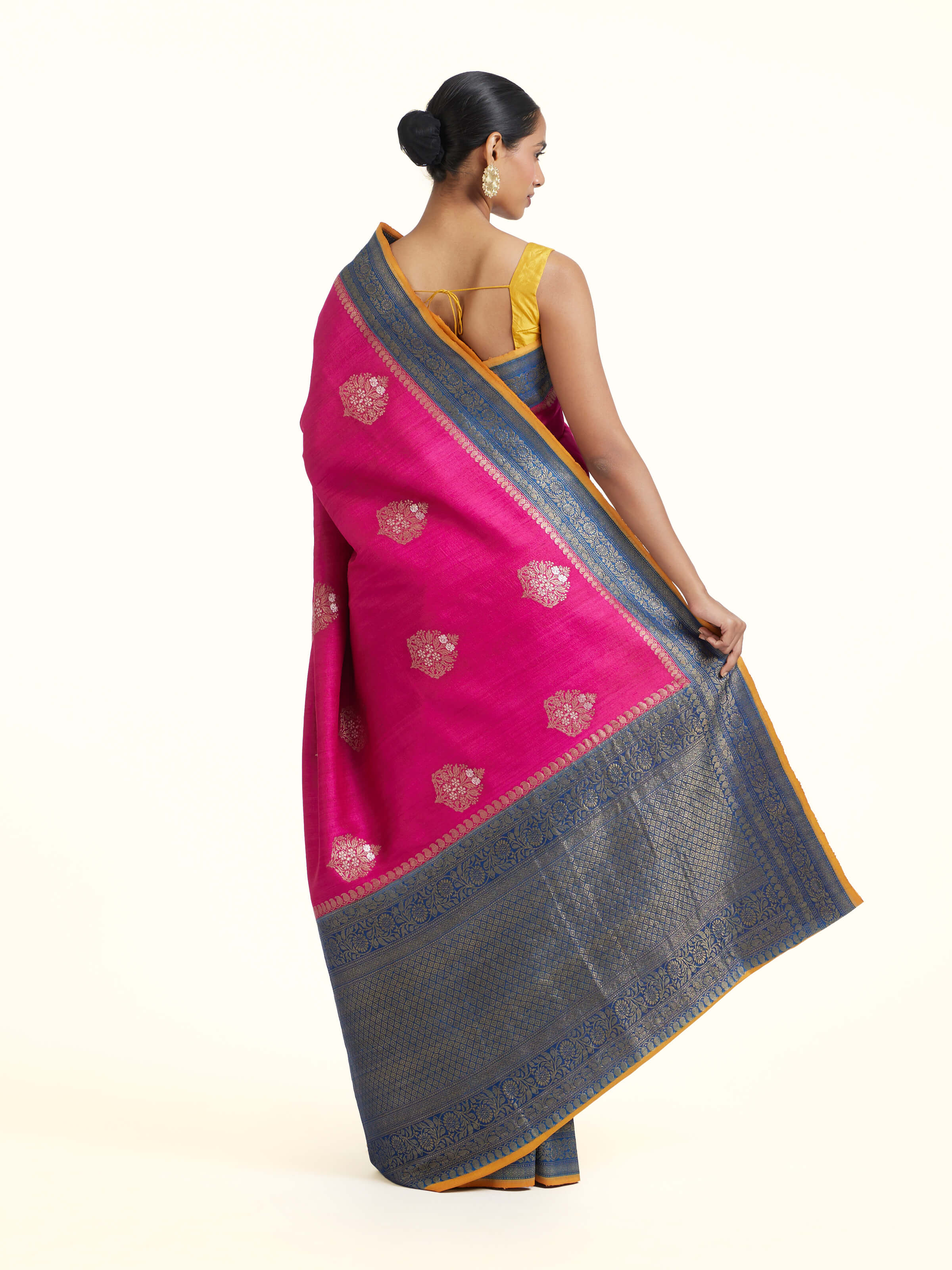 Pink Silk Kadhwa Handloom Banarasi Saree