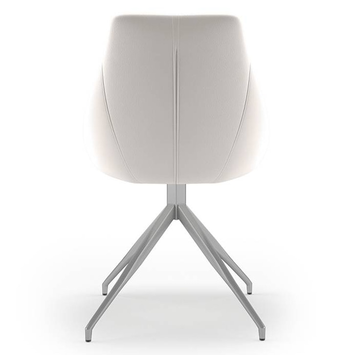 Caribu 4 To 6 Extendable Dining Table With Set Of 6 Doris Swivel Accent Chairs (Colour- White Leatherette, Finish- White High Gloss)