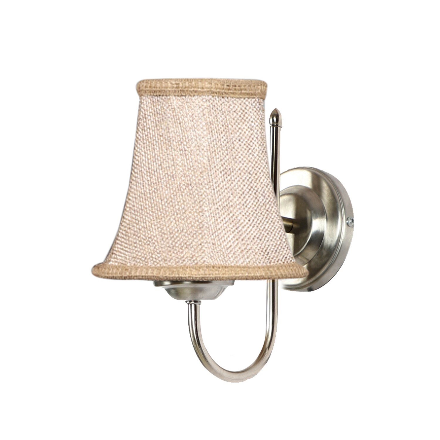 Devansh Steel Wall Mounted Lamp With Beige Jute Shade