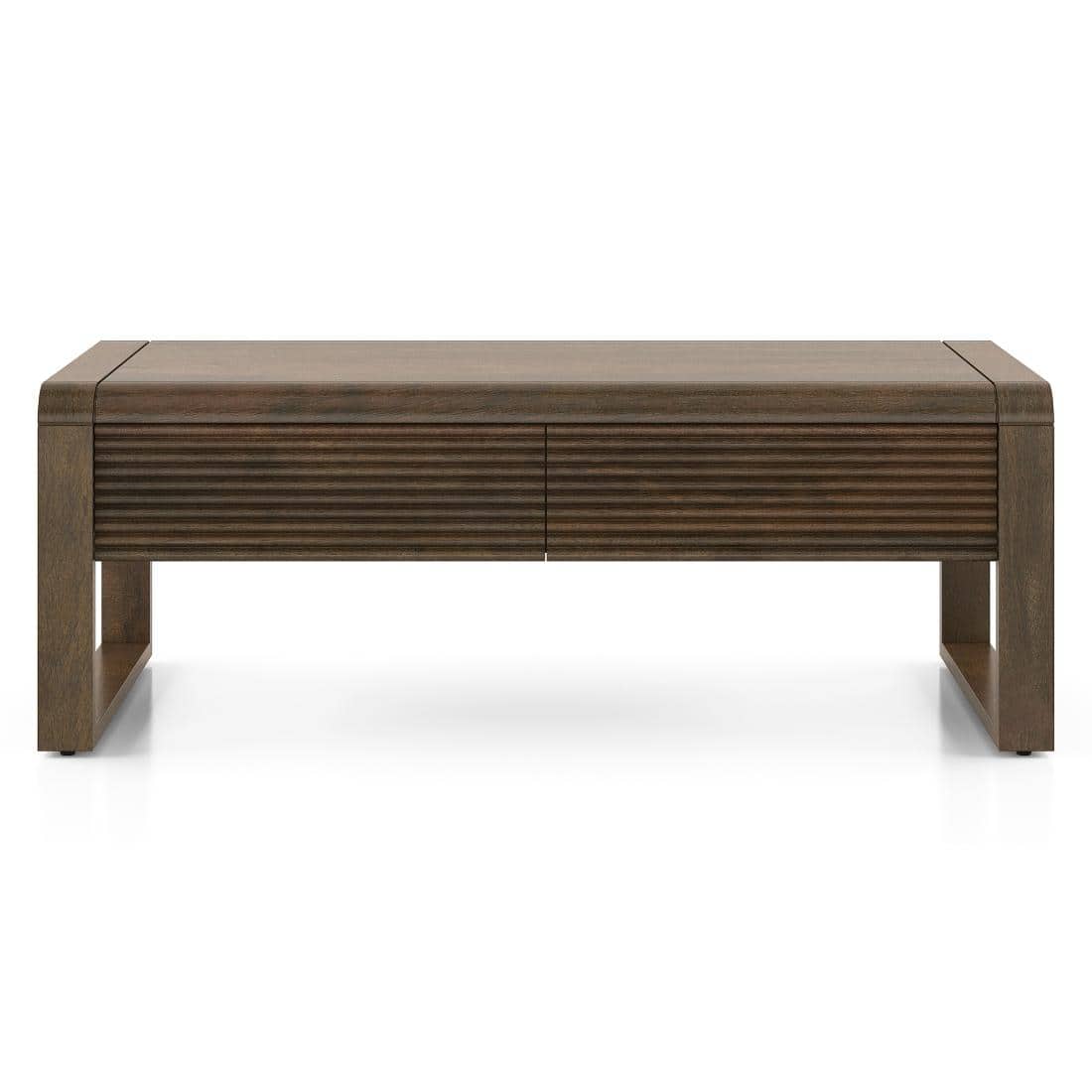 Linnea Rectangular Solid Wood Coffee Table In Danish Walnut Finish