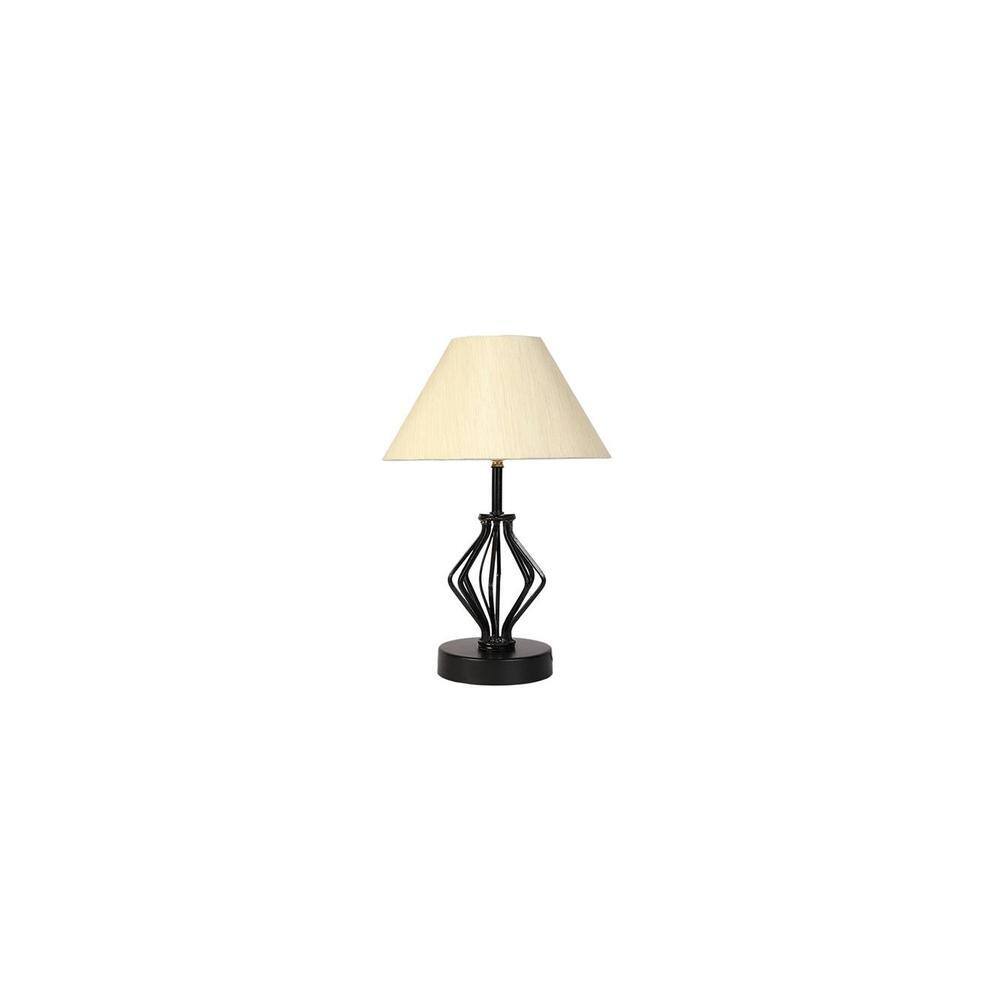 Ariah off-white cotton Table lamp with Iron Base