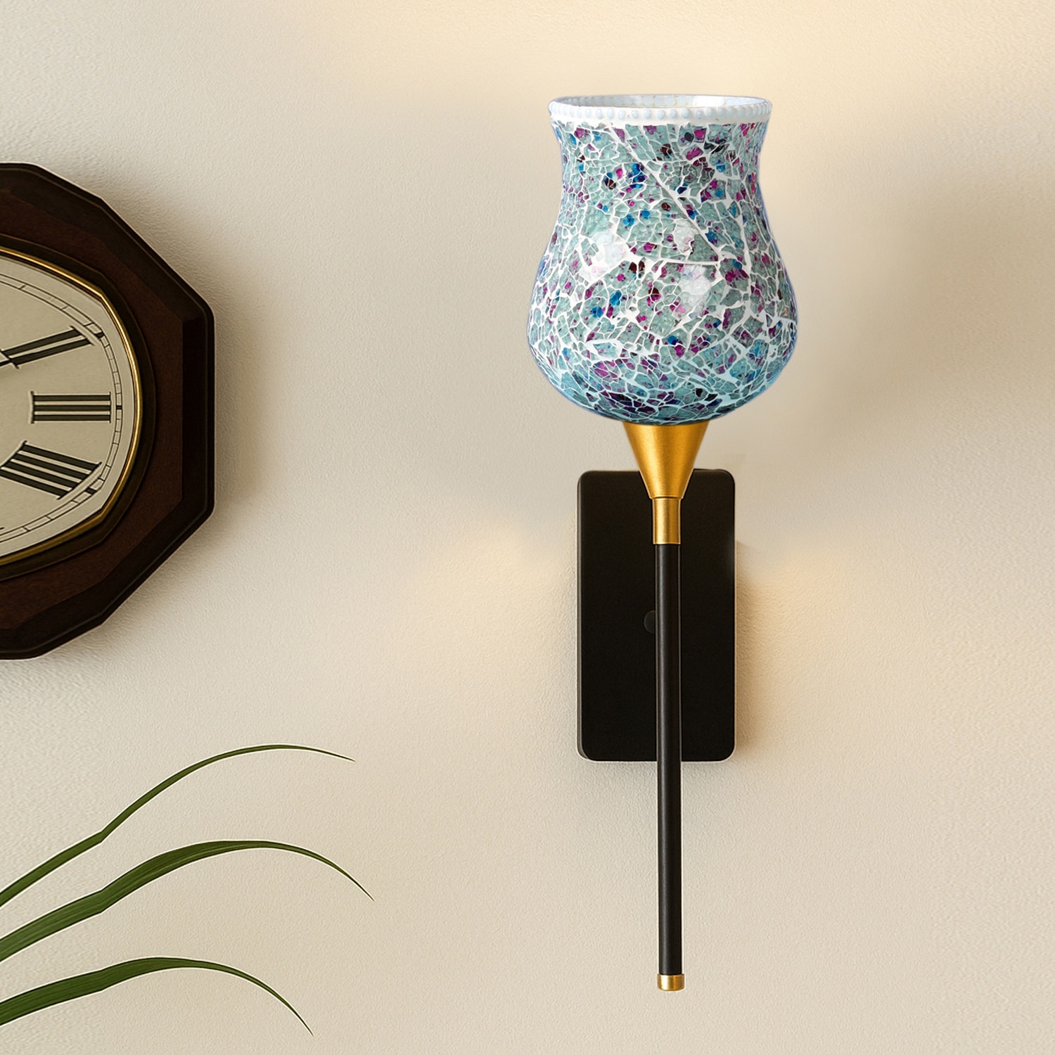 Devansh Metal Electric Wall Light in Black Colour with Multi Shade Count of 1 Light - Devansh