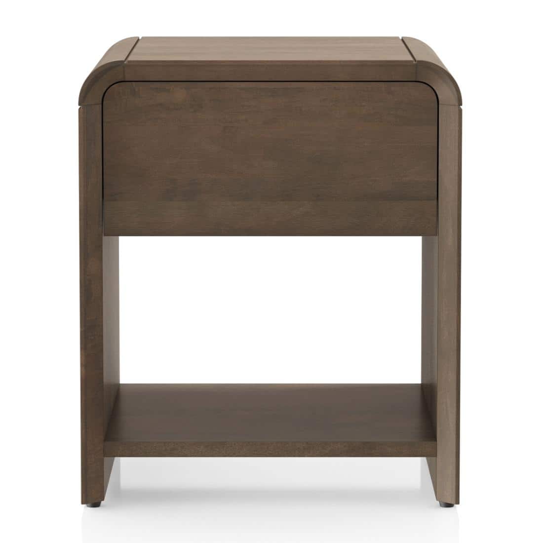 Hiro Solid Wood Bedside Table In Danish Walnut Finish
