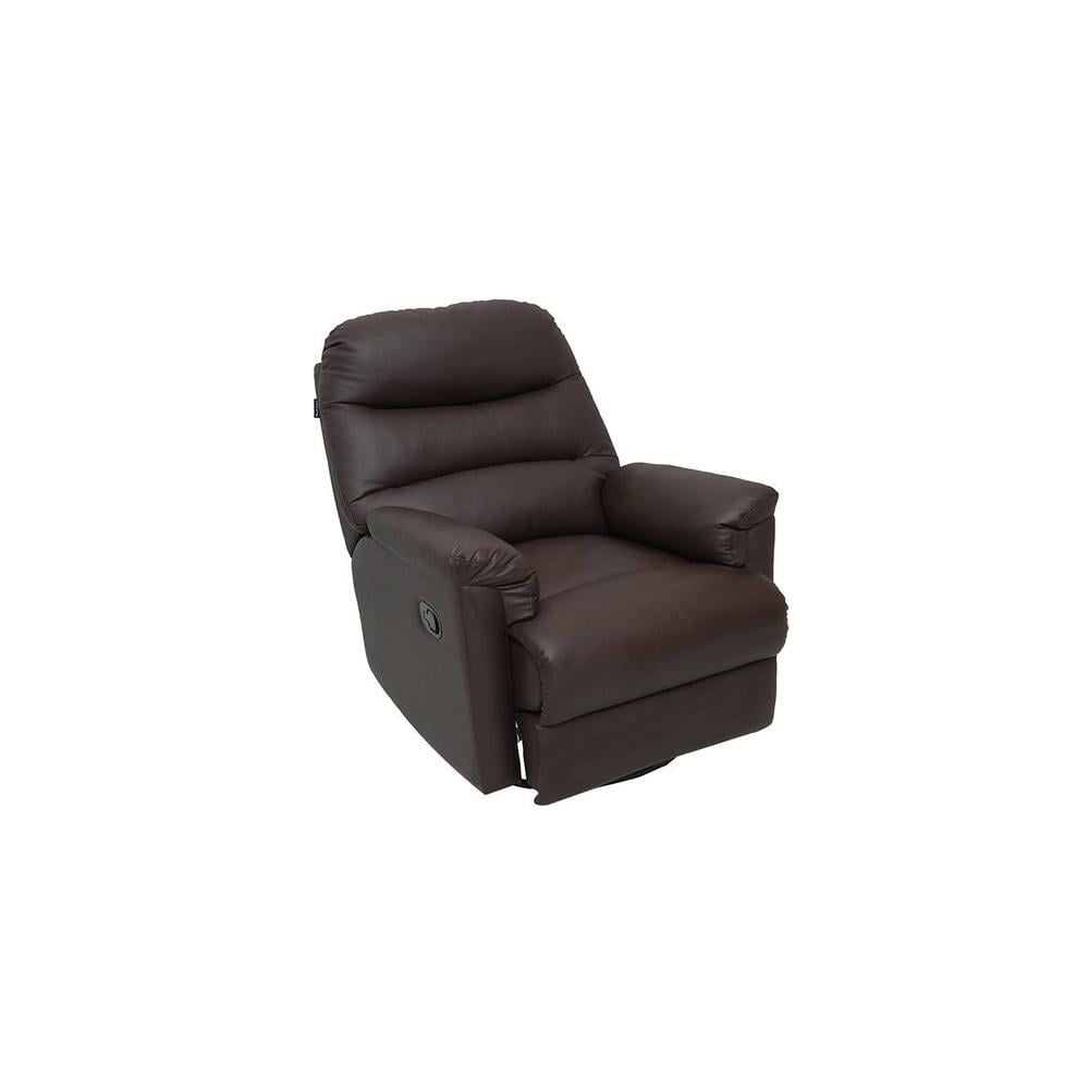 Wave Leatherette One Seater Manual Recliner in Brown Colour