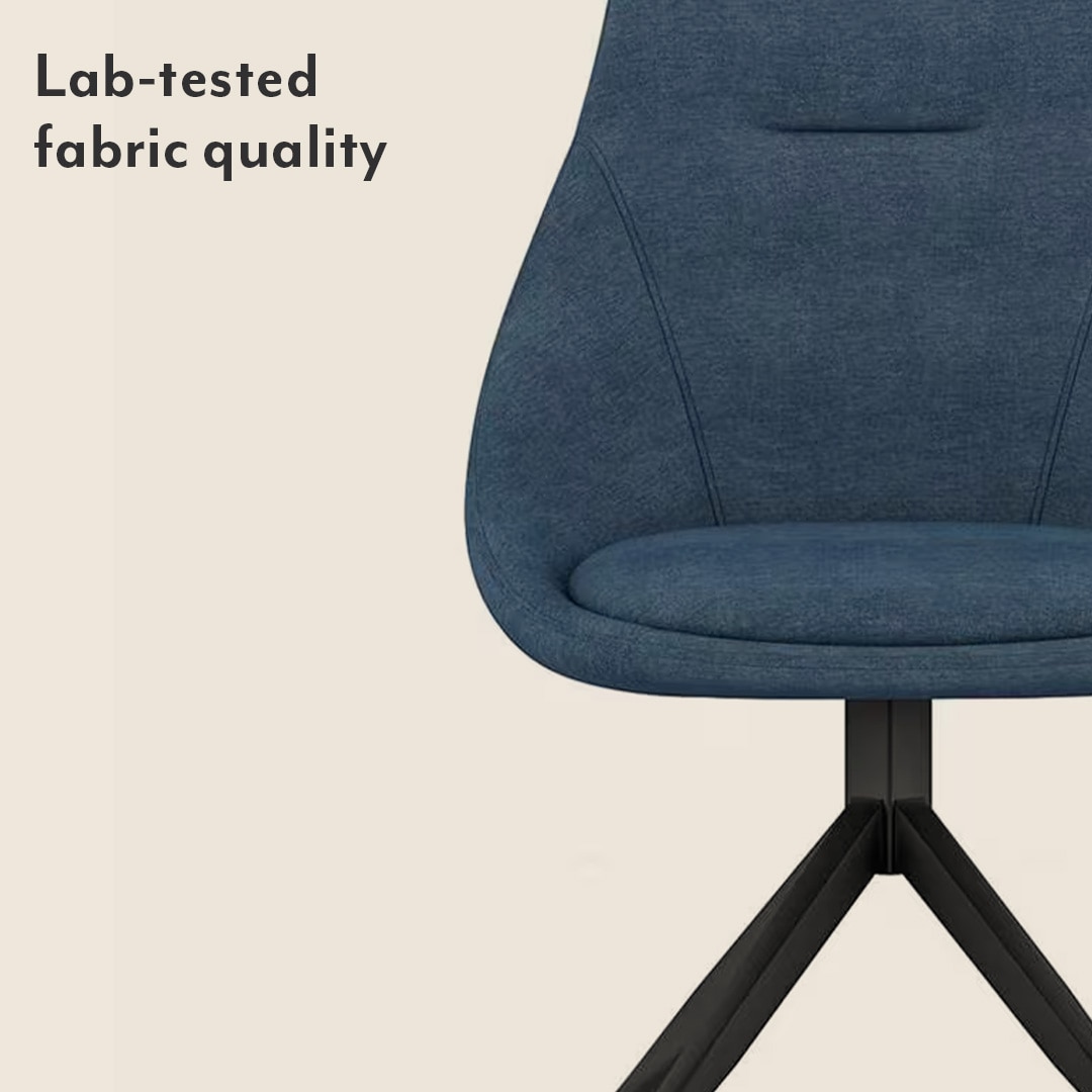 Doris Fabric Accent Chair in Blue Colour