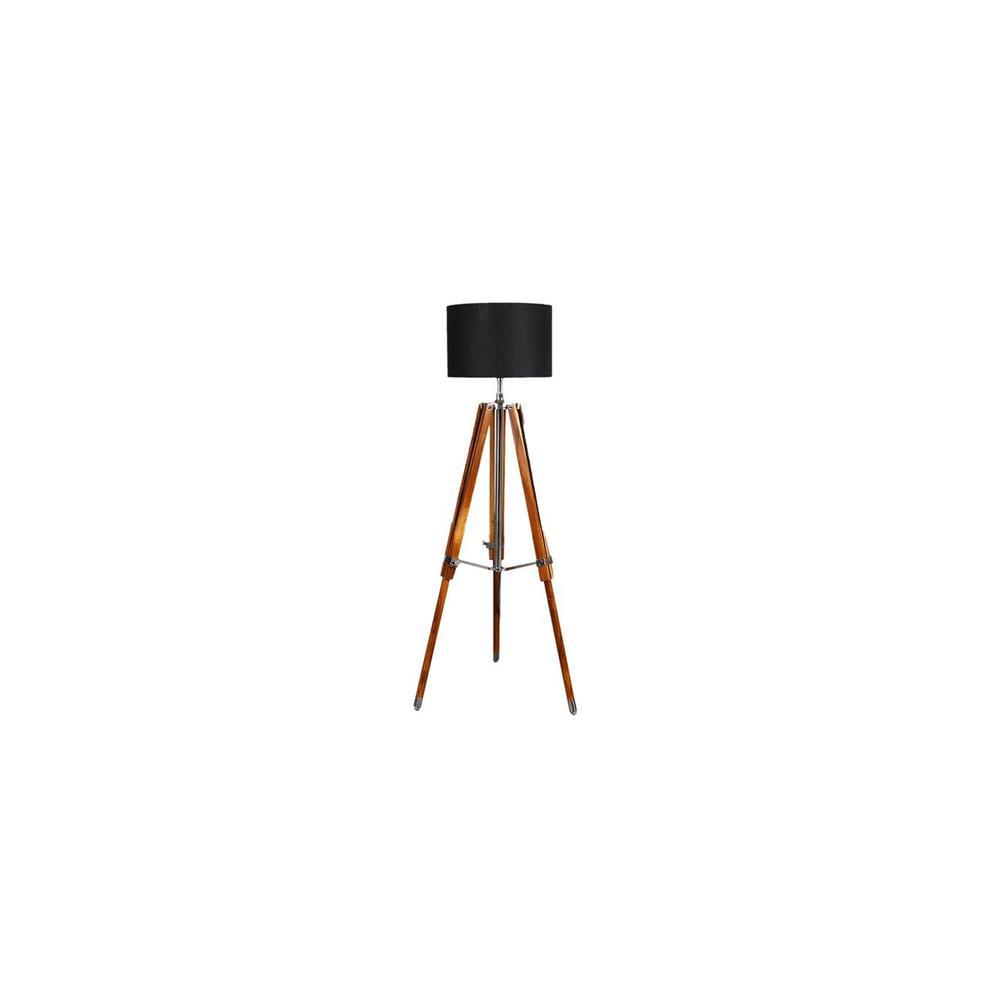Remy Black Cotton Shade Floor Lamp