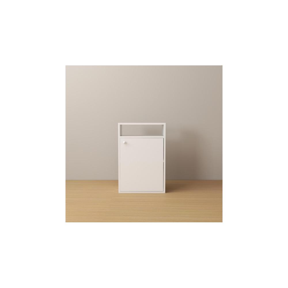 Emi Engineered Wood Bedside Table in White Finish